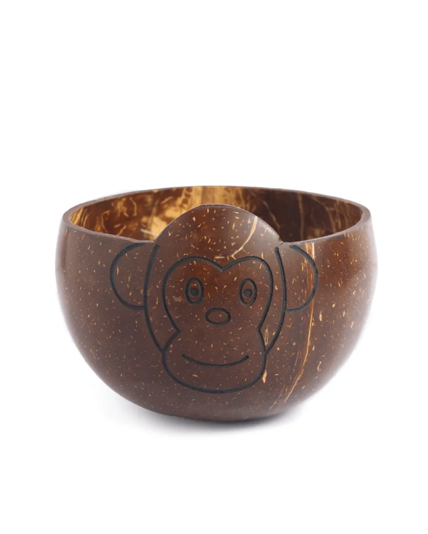 Animal Design Brown Coconut Shell Monkey Bowl | 4 x 4 x 3 inches For Discount