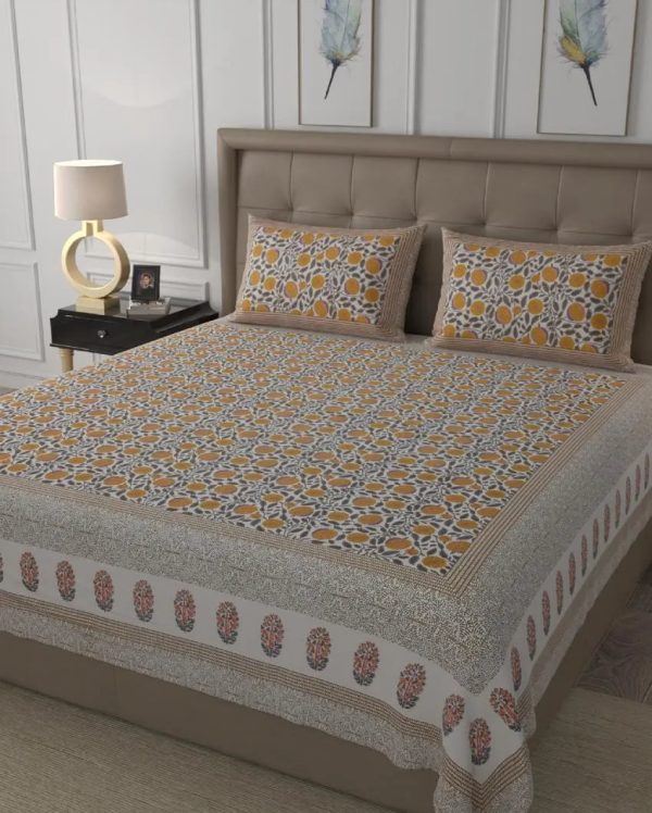 Beauty Exquisite Block Print Cotton Bedding Set | King Size | 90 x 106 inches Hot on Sale