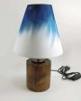 Blue Ombre Shaded Cone Shaped Cotton Table Lamp | Blue Online now