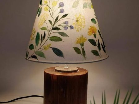 Yarrow Leaf & Floral Shaded Cone Shaped Cotton Table Lamp Supply