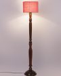 Mid Century Design Jute Shade Wooden Floor Lamp | 12 X 57 inches on Sale