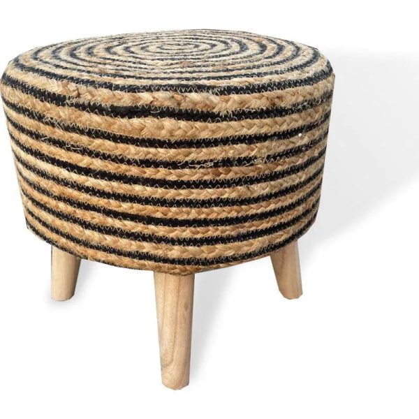 Spiral Design Jute  Stool For Discount