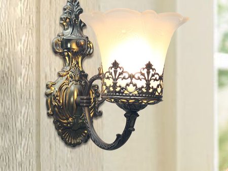 Antique Decorative Tulip Milky Shade Metal Wall Light | 7 x 10.5 x 10.5 inches Fashion