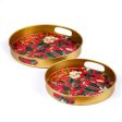 Magnolia Blooms Art Metal Trays | Set Of 2 For Discount