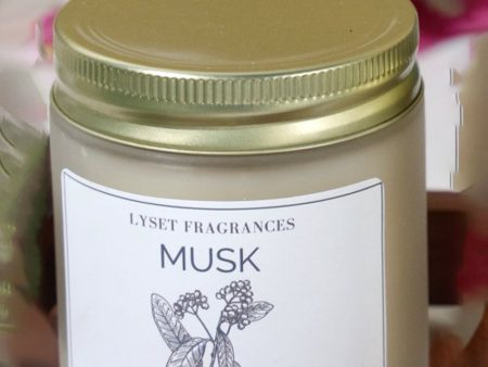 Musk Glass Jar Scented Candle | 8.89 x 7.62 cm   3.5 x 3 inches For Sale