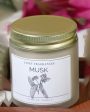 Musk Glass Jar Scented Candle | 8.89 x 7.62 cm   3.5 x 3 inches For Sale