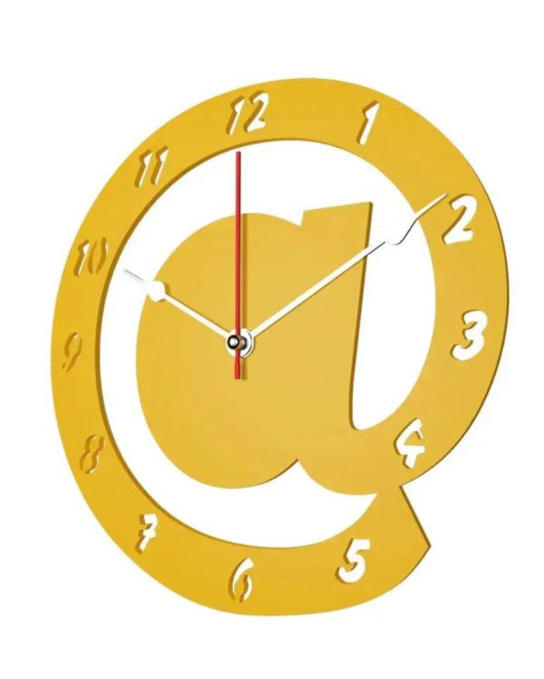 Arroba Logo Featuring Design Wooden Wall Clock Supply