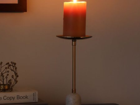 Semino Pri Pillar Aluminium Candle Stand | 4 x 10 inches on Sale