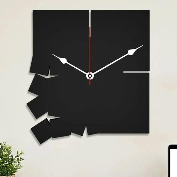 Broken Shape Handcrafted Wall Clock For Sale