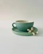 Latte Simple Design Ceramic Tea Cup & Saucer For Sale