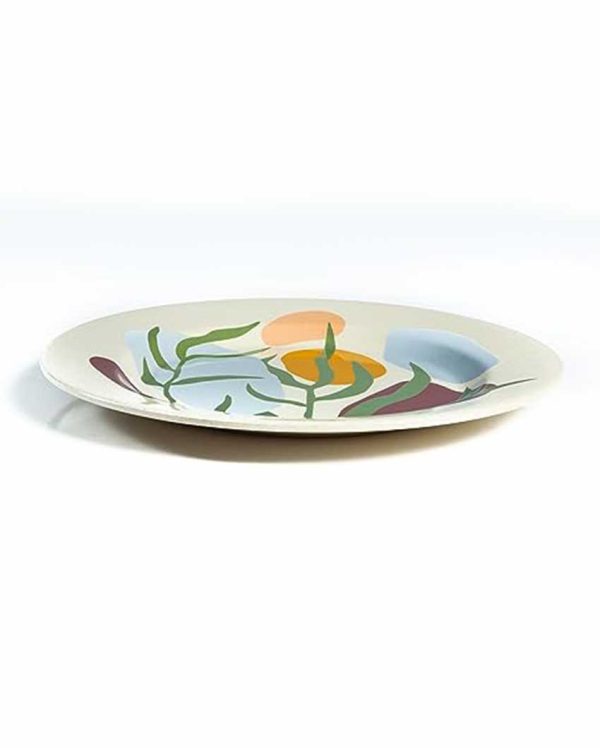 Biodegradable Floral Printed Natural Bamboo Plates | Set Of 6 Discount