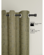 Olive Green Blackout Emboss Curtains | Set of 2 Discount