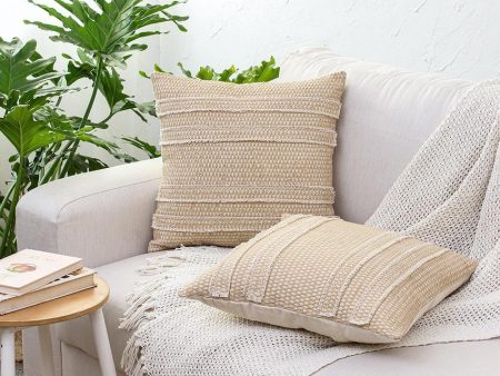 Beige Hammock Beach Cotton Cushion Covers | Set Of 2 | 16 x 16 inches For Sale