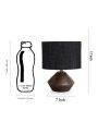 Black Jute Table Lamp with Wood Natural base | 7x12 inches For Sale