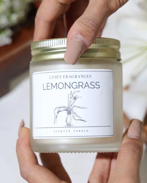 Lemongrass Glass Jar Scented Candle | 8.89 x 7.62 cm   3.5 x 3 inches Discount