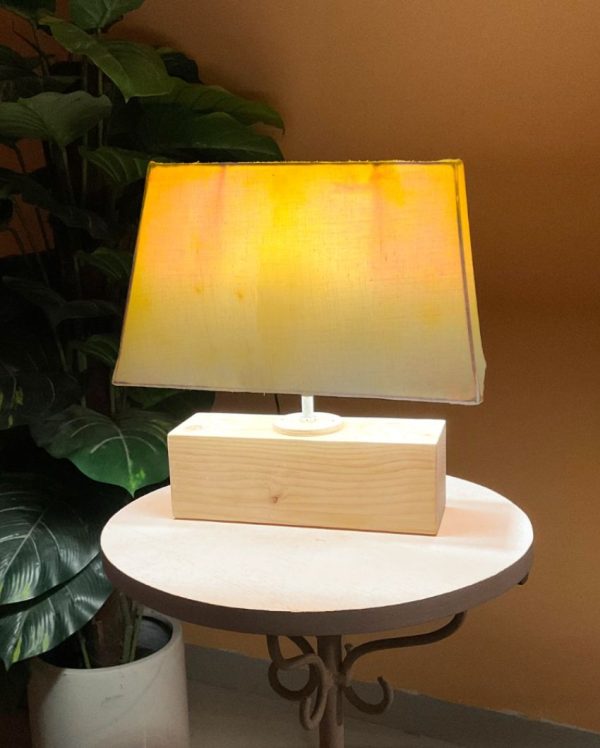 Rectangle Yellow Ombre Shaded Cotton Table Lamp | Yellow Online now