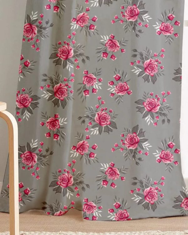 Blooms Printed Polyester Semi Sheer Door Curtains | Set Of 2 Online Sale