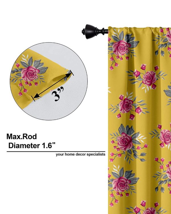 Blooms Printed Polyester Semi Sheer Curtains | Set Of 2 Cheap