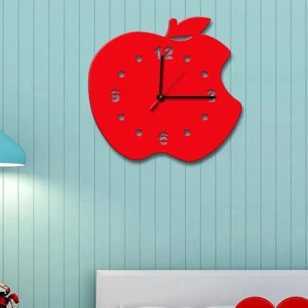 Time in Bloom Apple Shaped Wall Clock Online now