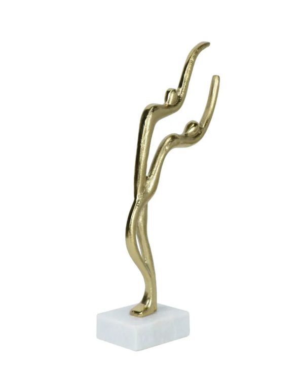 Wave Crest Dancing Gold Couple Decor Figurine | 8 x 3 x 16 inches Online Hot Sale