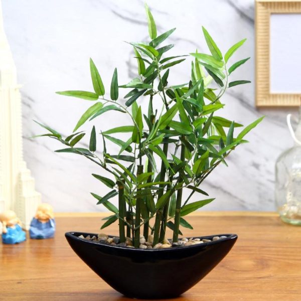 Bamboo Artificial Bonsai Plant With Ceramic Pot | 1 feet , 1.25 feet For Sale