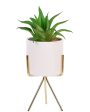 Downtown Succulents Artificial Plant with Ceramic Pot & Metal Tripod Stand | 10 inches Cheap