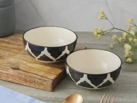 Black Moroccan Ceramic Bowl  | Set of 2 Supply