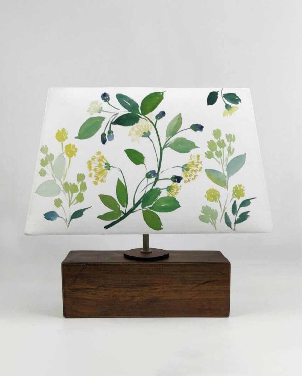 Rectangle Yarrow Floral Shaded Cotton Table Lamp Online