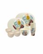 Beautiful Flower Designed Bamboo Reusable Dinner Set | 22 Pieces Sale