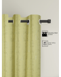 Green Blackout Emboss Curtains | Set of 2 Cheap