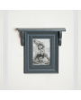 Grey Vertical Photo Frame with Wooden Shelf | 10 x 9 x 3 inches Fashion