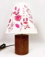 Elegant Pink Floral Shaded Cone Cotton Table Lamp | Pink Online