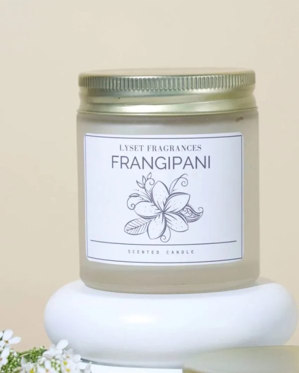 Frangipani Glass Jar Scented Candle | 8.89 x 7.62 cm   3.5 x 3 inches Sale