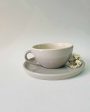 Latte Simple Design Ceramic Tea Cup & Saucer For Sale