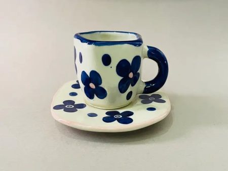 Floral Design Ceramic Cup & Saucer Fashion