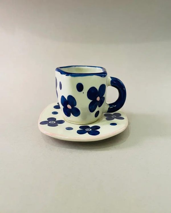 Floral Design Ceramic Cup & Saucer Fashion