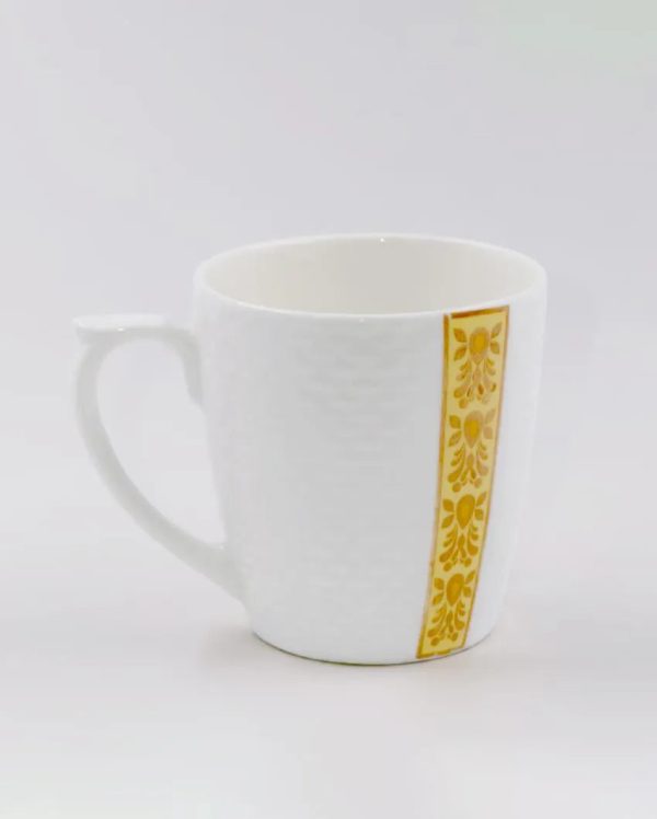 Embose with Vertical Strip Bone China Tea Cups | 175 ml | Set of 6 Fashion