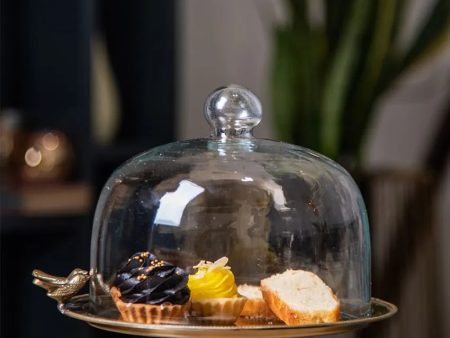 Birdie Cake Stand with Glass Cloche | 9 x 9 inches Cheap