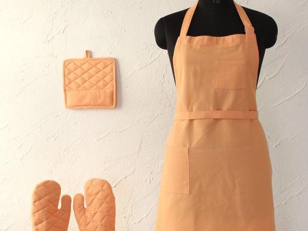 Orange Chef’s Kitchen Apron & Pot Holder Set For Discount