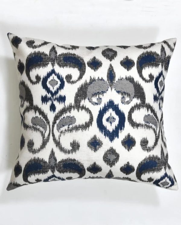 Blue Grey On White Cotton Cushion Covers | 16 x 16 inches Online Sale