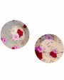 Beautiful Rose Flower Pattern Ceramic Wall Plates | Set of 2 Cheap