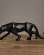 Black Matte Finish Modern Art Resin Geometric Panther Statue Hot on Sale