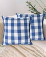 Big Checks Square Blanket Stitch Cotton Cushion Covers  | Multiple Colors | Set Of 2 | 24 X 24 inches Fashion