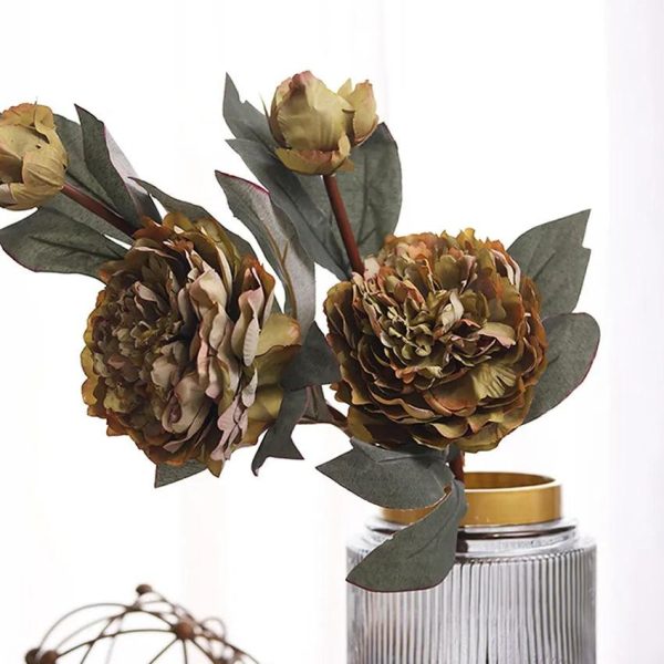 Autumne Peony Artificial Flowers | Set Of 2 | 1.8 feet| Vase Not Included For Sale