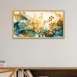 Gold & Blue Abstract Canvas Wall Painting Hot on Sale