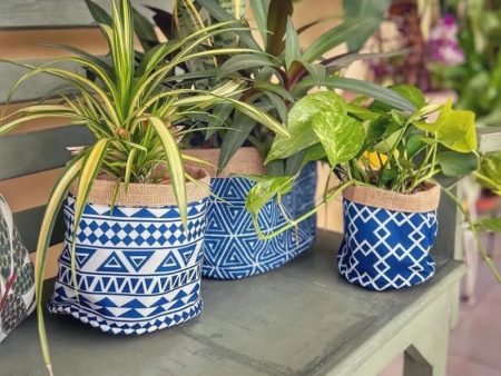 Indigo Jute Basket Pots | Set of 3 Online