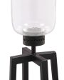 Black Hurricane Pillar Glass Candle Holder | Single Discount