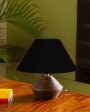 Black Cotton Table Lamp with Wood Natural Base | 10x12 inches Cheap