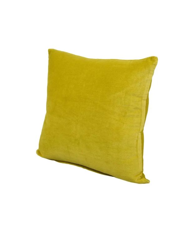 Yellow Velvet Cotton Cushion Covers | Set of 5 | 16 x 16 inches Online Hot Sale