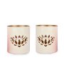 Lotus White Votives | Set Of 2 | 4 x 4 inches Online Sale